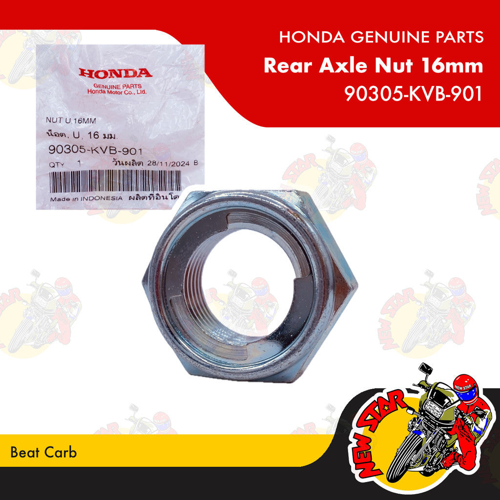90305-KVB-901 | Rear Axle Nut 16mm | Genuine Honda parts | Beat Carb