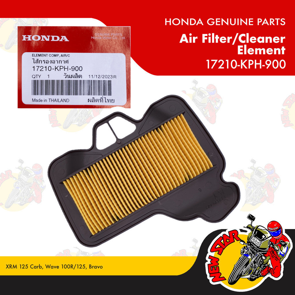 17210-KPH-900 | Air Filter/Cleaner Element | Genuine Honda parts | XRM 125 Carb Wave 100R/125 Bravo