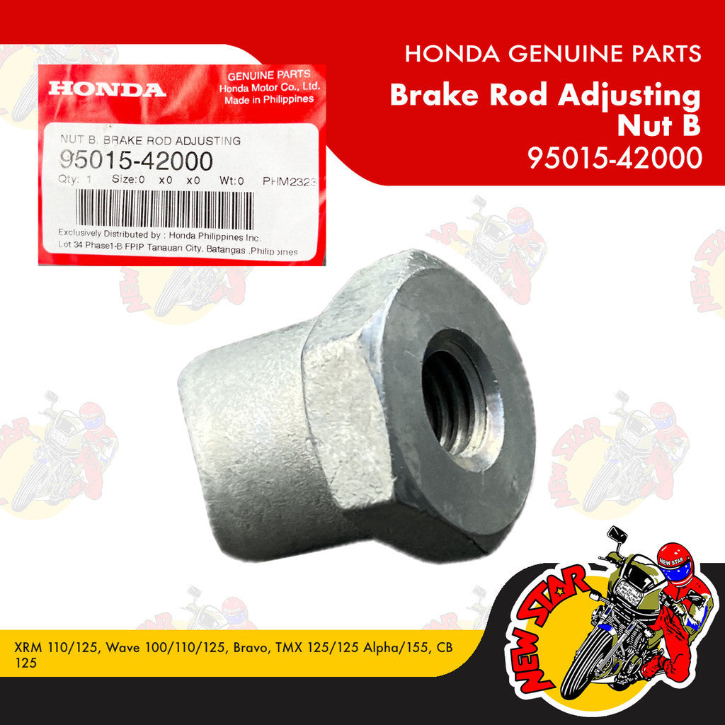 95015-42000 | Brake Rod Adjusting Nut B | Genuine Honda parts | XRM 110/125 Wave 100/110/125 Bravo