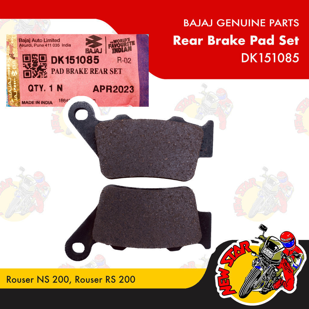 DK151085 | Rear Brake Pad Set | Genuine Bajaj parts | Rouser NS 200 Rouser RS 200