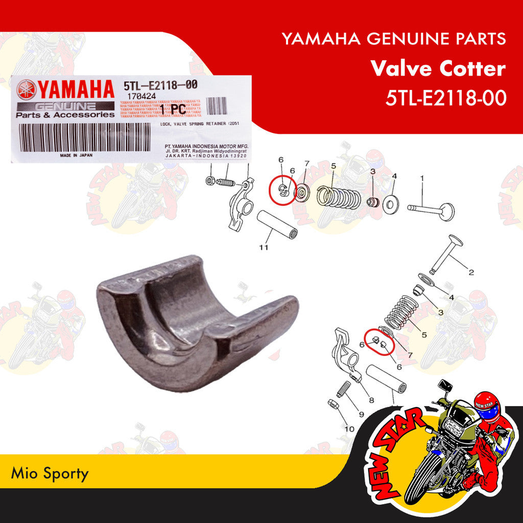 5TL-E2118-00 | Valve Cotter | Genuine Yamaha parts | Mio Sporty