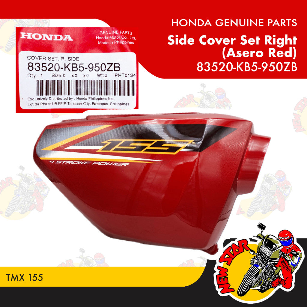 TMX 155 Side Cover Set Red Asero | Genuine Honda parts