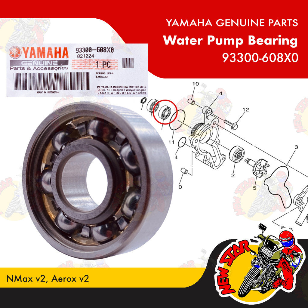 93300-608X0 | Water Pump Bearing | Genuine Yamaha parts | NMax v2 Aerox v2