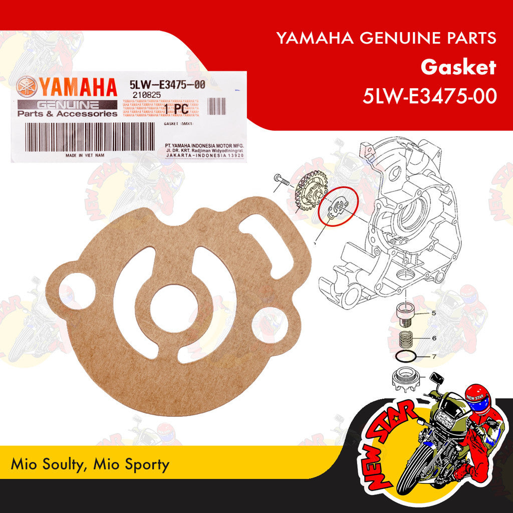 5LW-E3475-00 | Gasket | Genuine Yamaha parts | Mio Soulty Mio Sporty