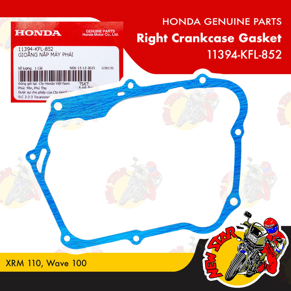 11394-KFL-852 | Right Crankcase Gasket | Genuine Honda parts | XRM 110 Wave 100
