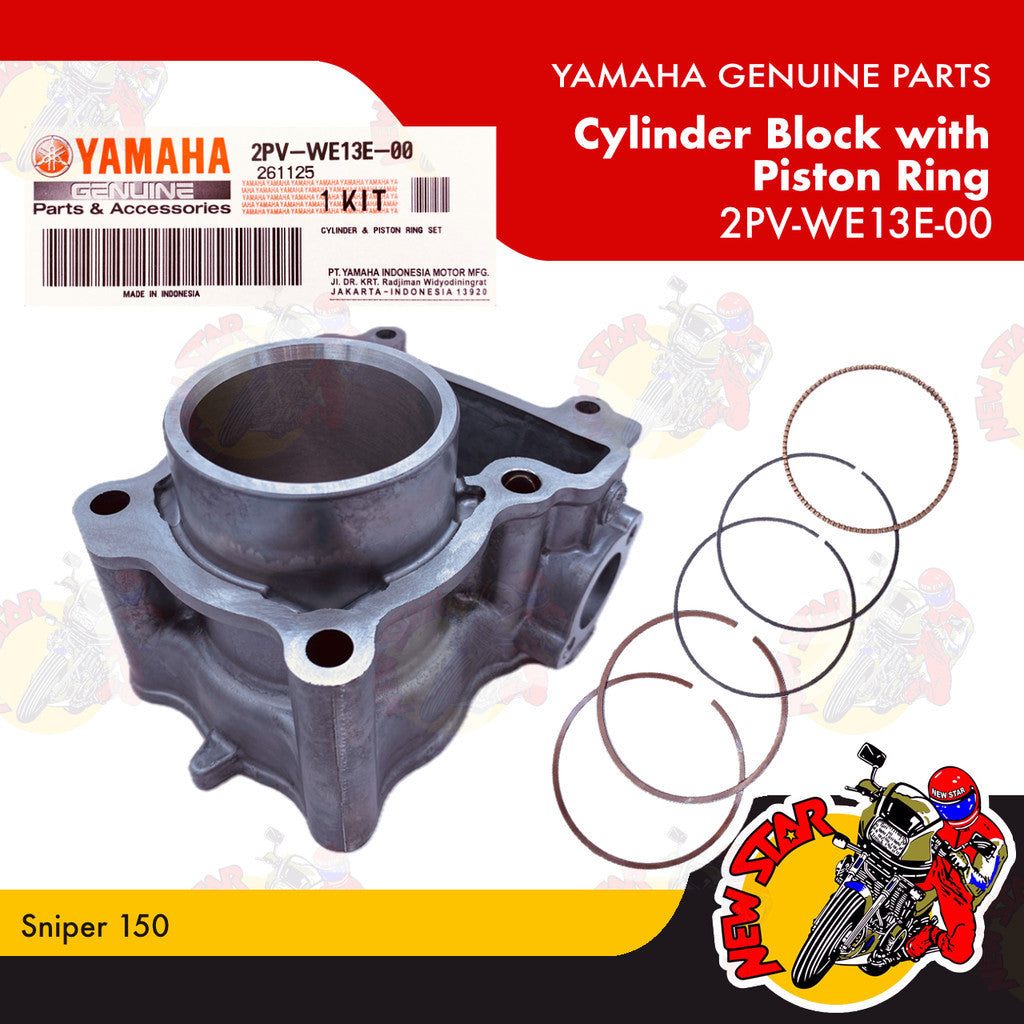 2PV-WE13E-00 | Cylinder Block with Piston Ring | Genuine Yamaha parts | Sniper 150