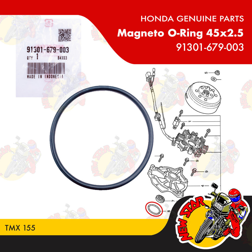 91301-679-003 | Magneto O-Ring 45x2.5 | Genuine Honda parts | TMX 155