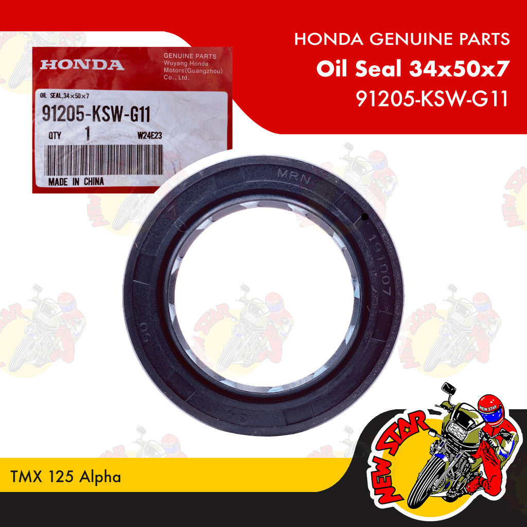 91205-KSW-G11 | Oil Seal 34x50x7 | Genuine Honda parts | TMX 125 Alpha