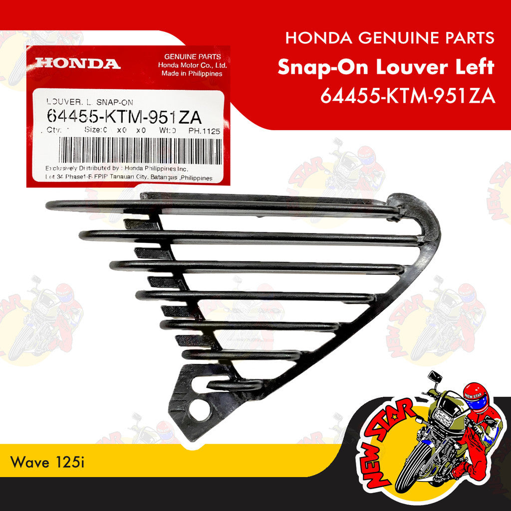 64455-KTM-951ZA | Snap-On Louver Left | Genuine Honda parts | Wave 125i