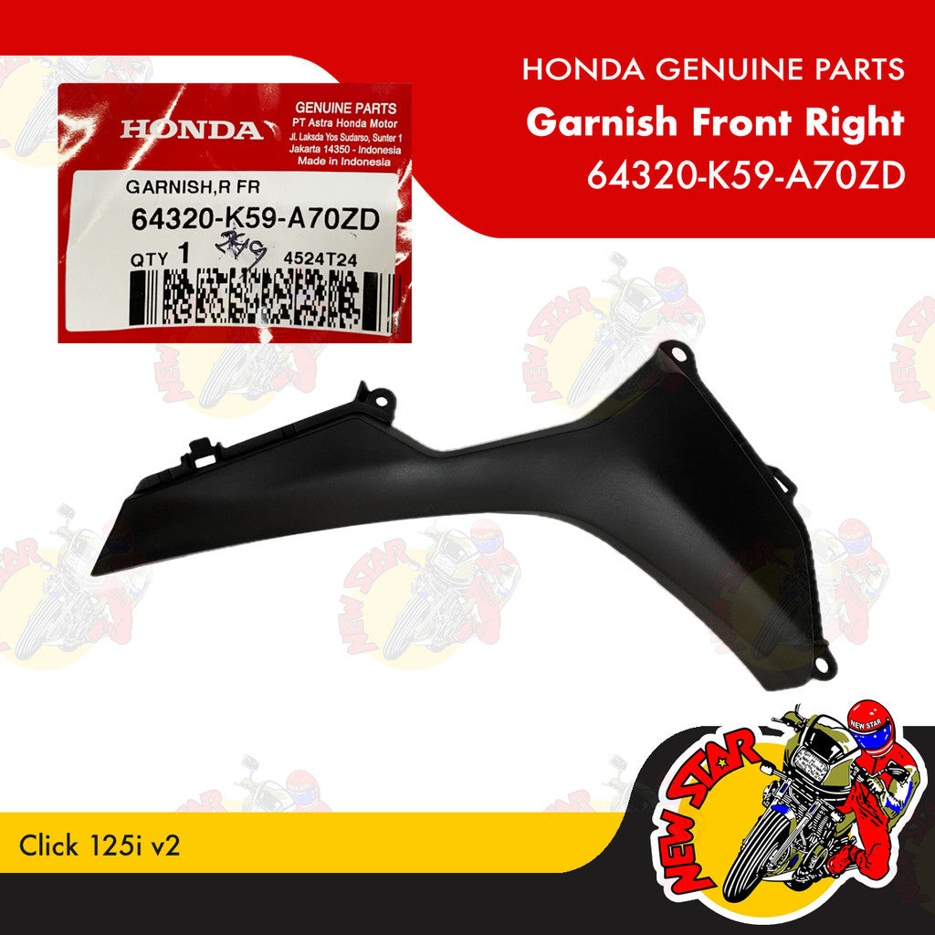 64320-K59-A70ZD | Garnish Front Right | Genuine Honda parts | Click 125i v2