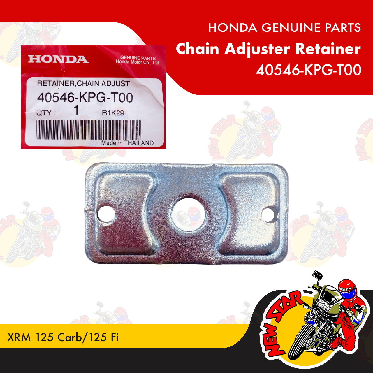 40546-KPG-T00 | Chain Adjuster Retainer | Genuine Honda parts | XRM 125 Carb/125 Fi