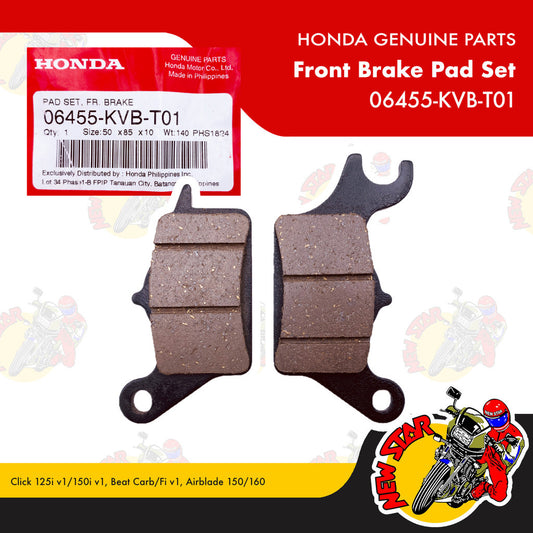 06455-KVB-T01 | Front Brake Pad Set | Genuine Honda parts | Click 125i v1/150i v1 Beat Carb/Fi v1