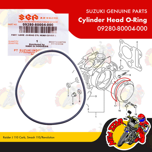 09280-80004-000 | Cylinder Head O-Ring | Genuine Suzuki parts | Raider J 110 Carb Smash 110