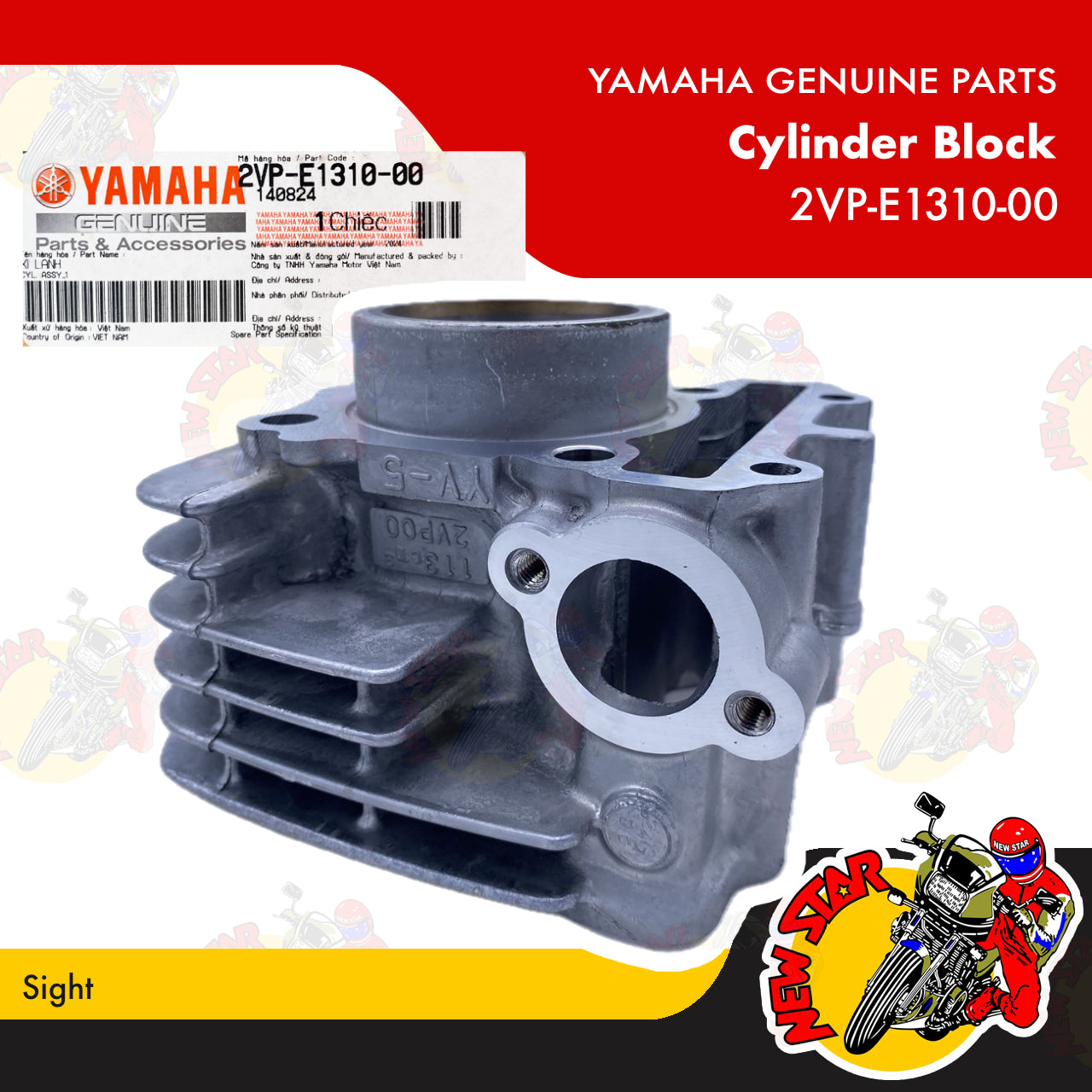 2VP-E1310-00 | Cylinder Block | Genuine Yamaha parts | Sight