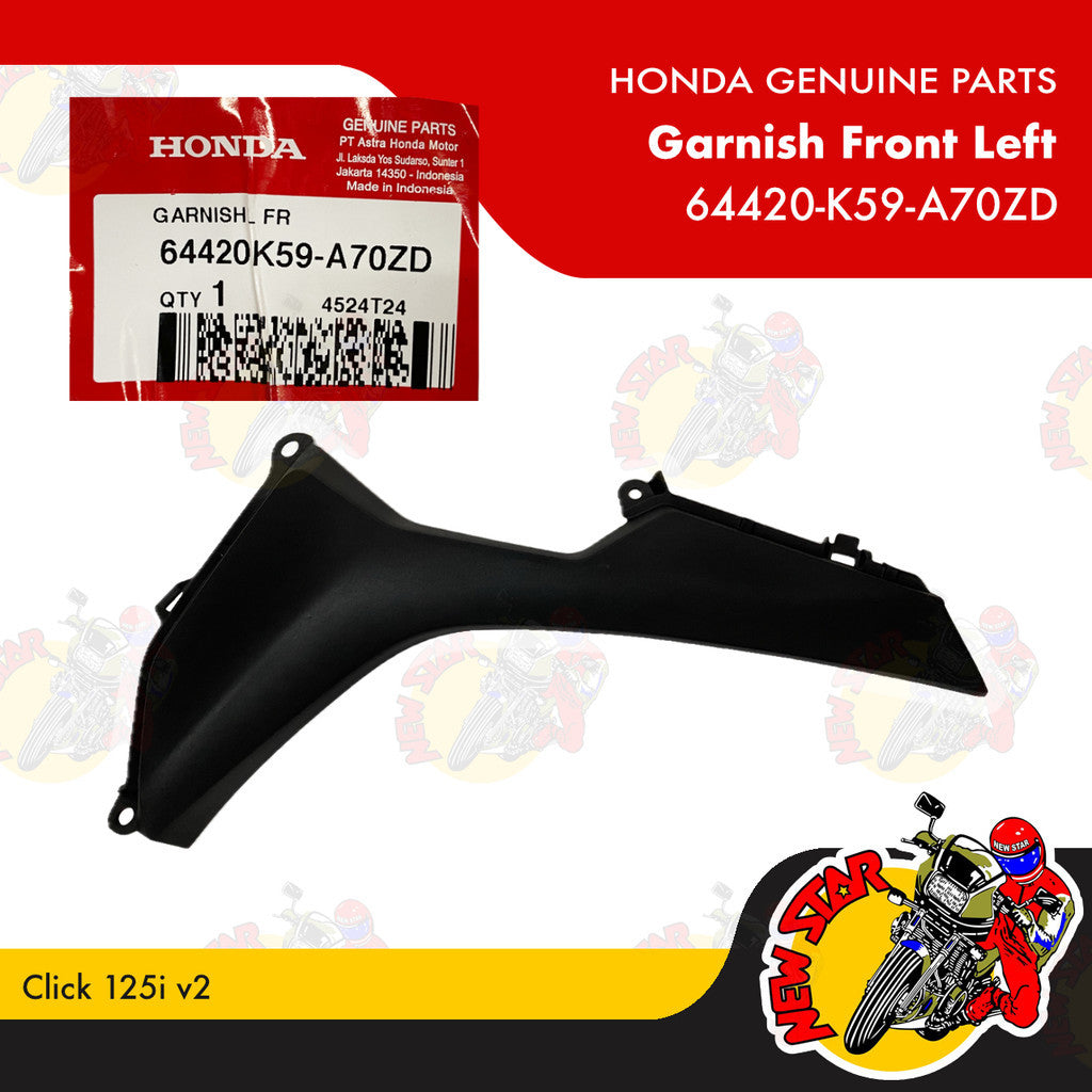 64420-K59-A70ZD | Garnish Front Left | Genuine Honda parts | Click 125i v2