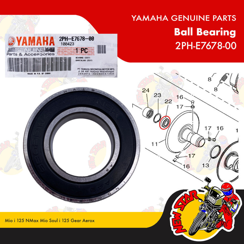 Mio i 125 NMax Mio Soul i 125 Gear Aerox Bearing Set | Genuine Yamaha parts