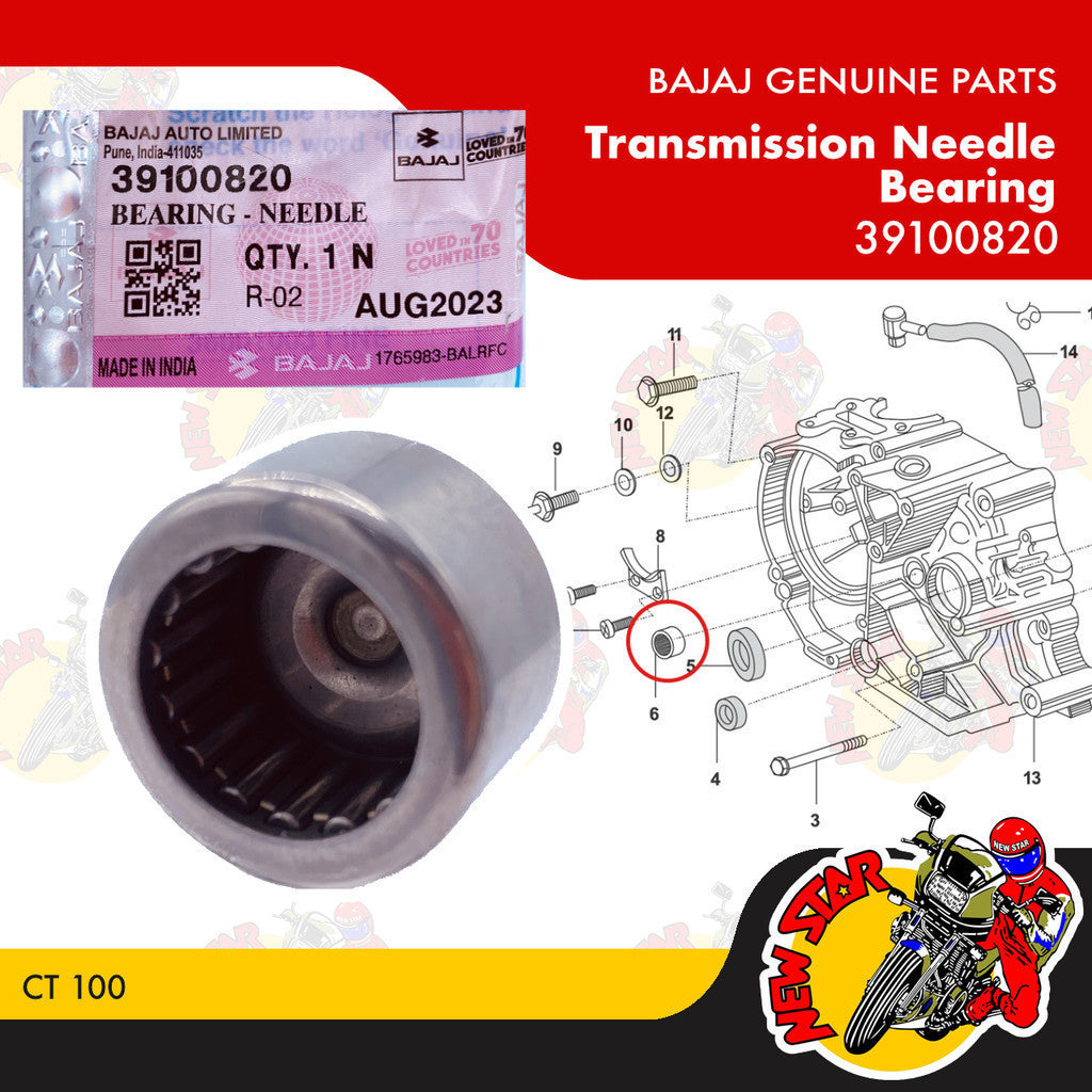 39100820 | Transmission Needle Bearing | Genuine Bajaj parts | CT 100