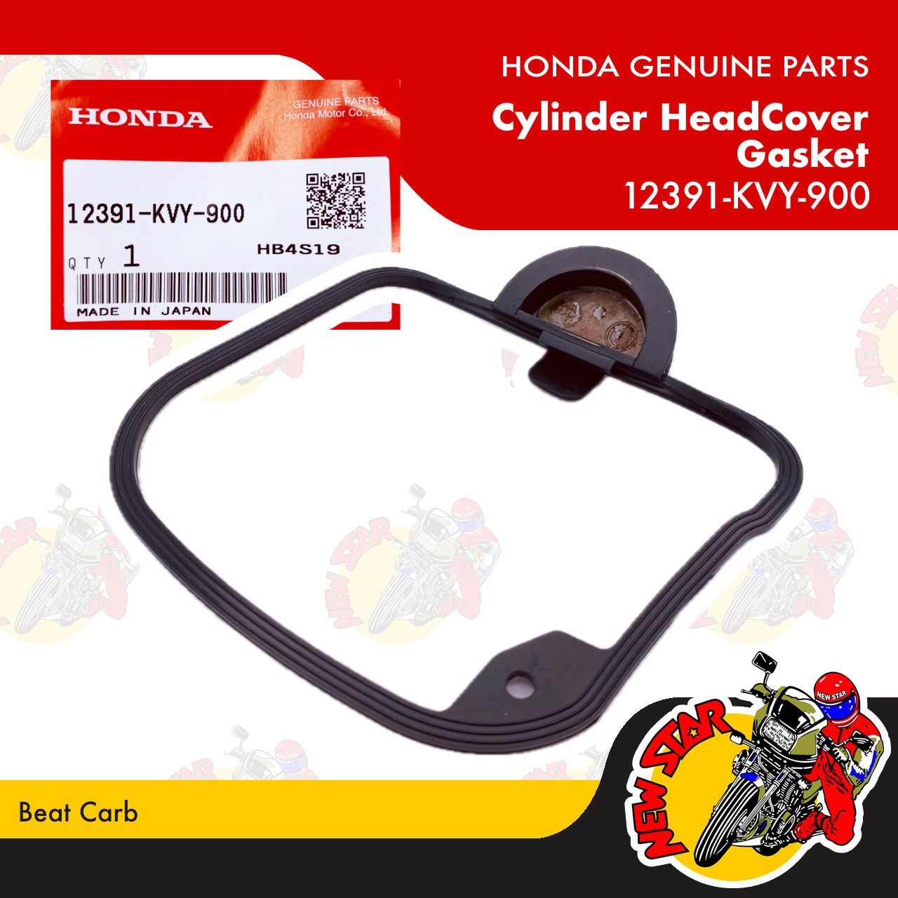 12391-KVY-900 | Cylinder Head Cover Gasket | Genuine Honda parts | Beat Carb