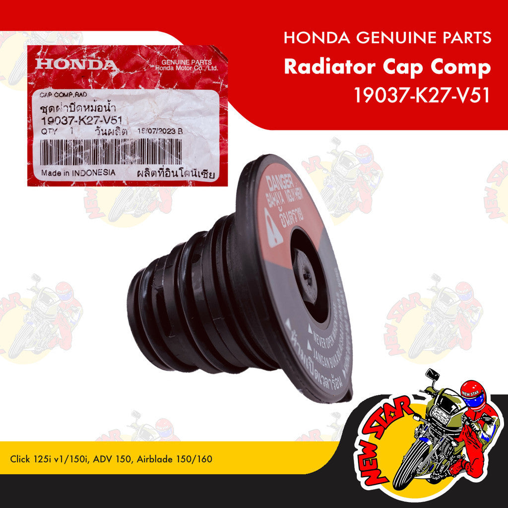 19037-K27-V51 | Radiator Cap Comp | Genuine Honda parts | Click 125i v1/150i ADV 150 Airblade 150