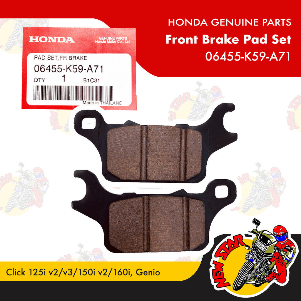 06455-K59-A71 | Front Brake Pad Set | Genuine Honda parts | Click 125i v2/v3/150i v2/160i Gixxer