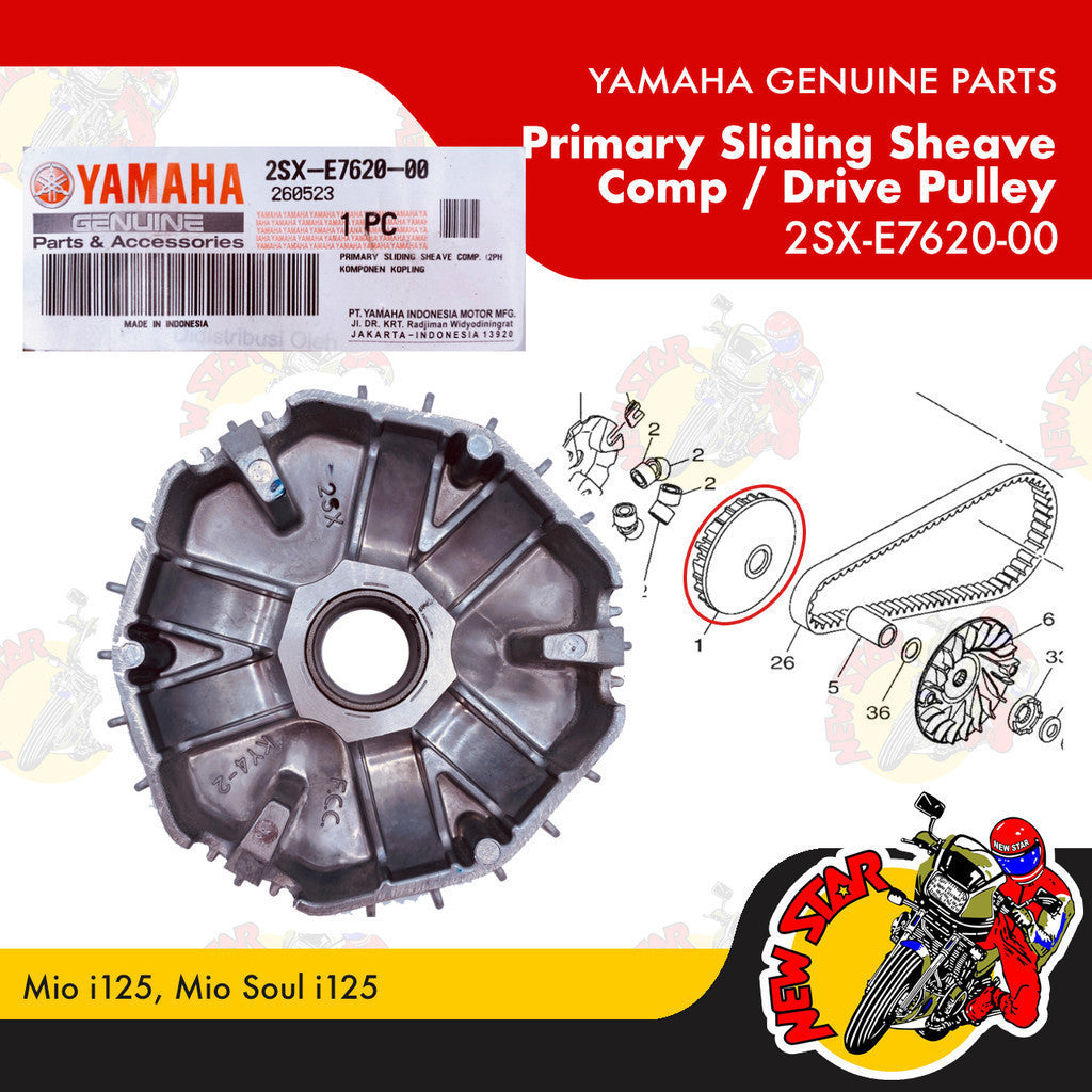 2SX-E7620-00 | Primary Sliding Sheave Comp / Drive Pulley | Genuine Yamaha parts | Mio i 125
