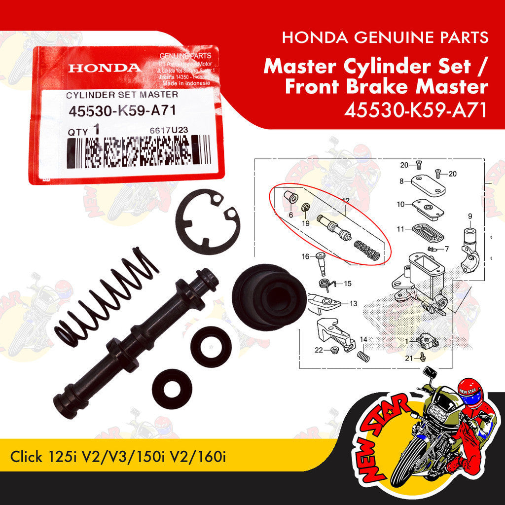 45530-K59-A71 | Front Brake Master Repair Kit | Genuine Honda parts | Click 125i/150i