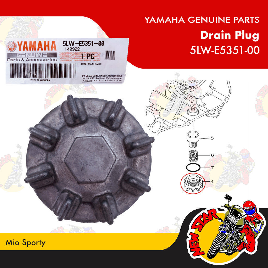 Mio Sporty Drain Plug Cap | Genuine Yamaha parts