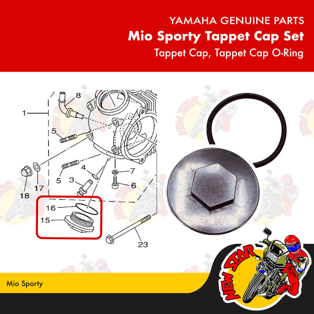 Mio Sporty Tappet Cap Set | Genuine Yamaha parts