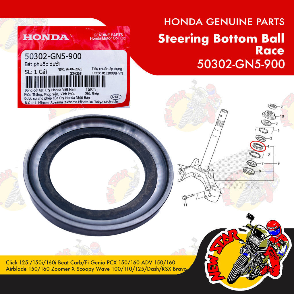 Click 125i/150i/160i Beat Carb/Fi PCX 150/160 ADV 150/160 Ball Race Kit | Genuine Honda parts