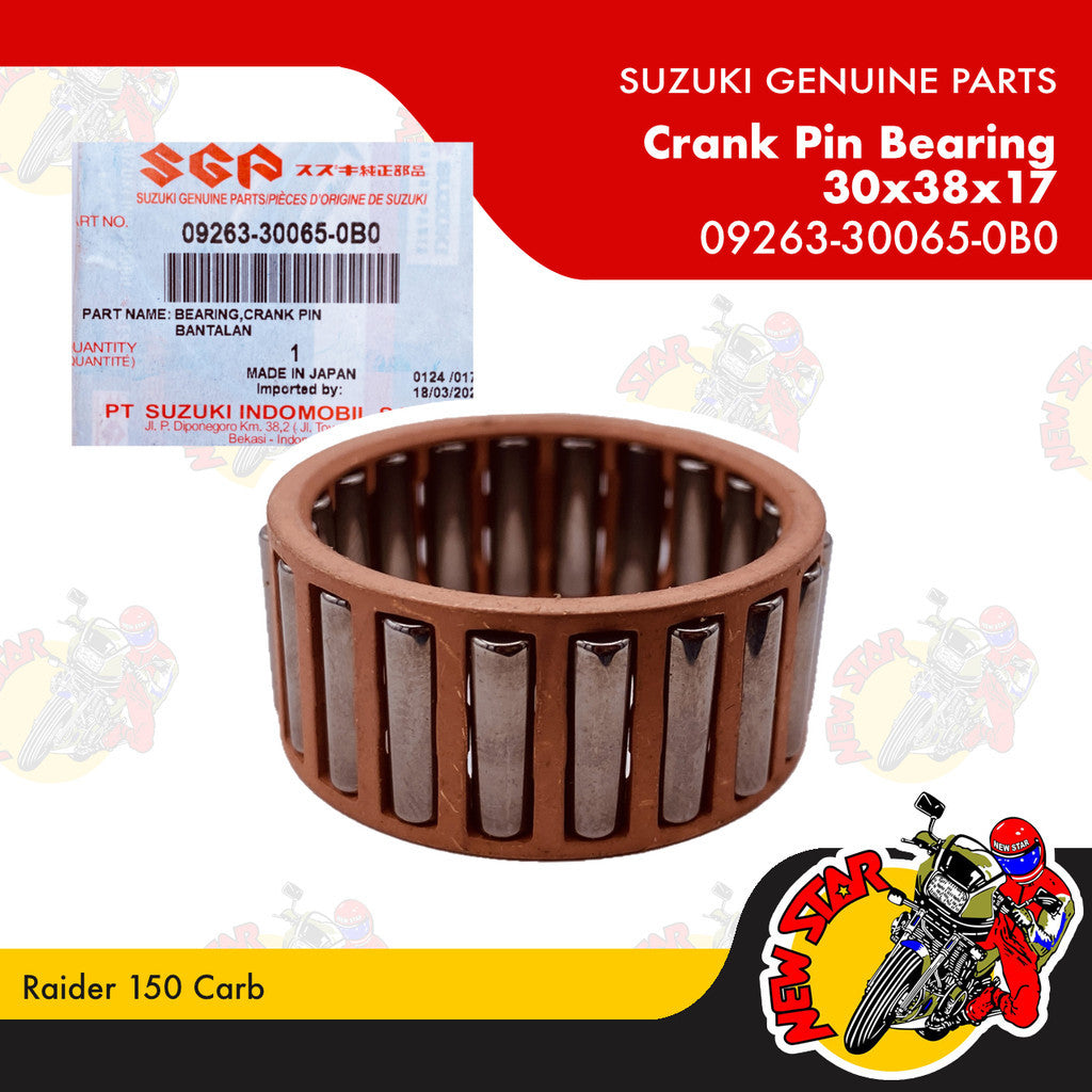 09263-30065-0B0 | Crank Pin Bearing 30x38x17 | Genuine Suzuki parts | Raider 150 Carb