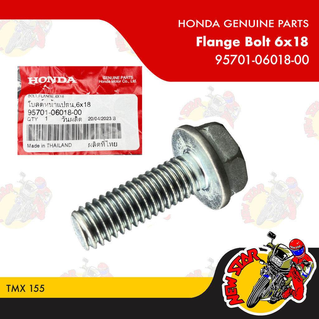95701-06018-00 | Flange Bolt 6x18 | Genuine Honda parts | TMX 155