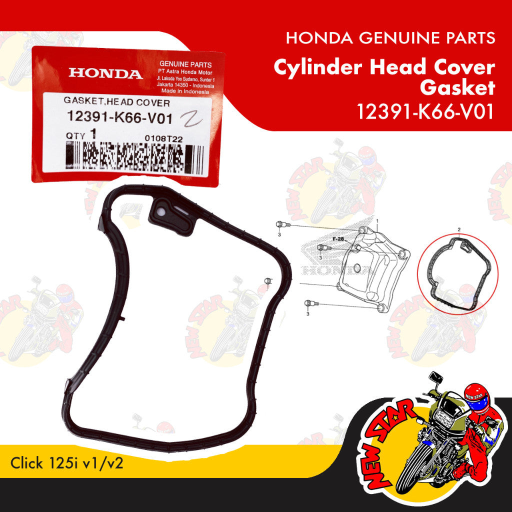 12391-K66-V01 | Cylinder Head Cover Gasket | Genuine Honda parts | Click 125i v2/v3
