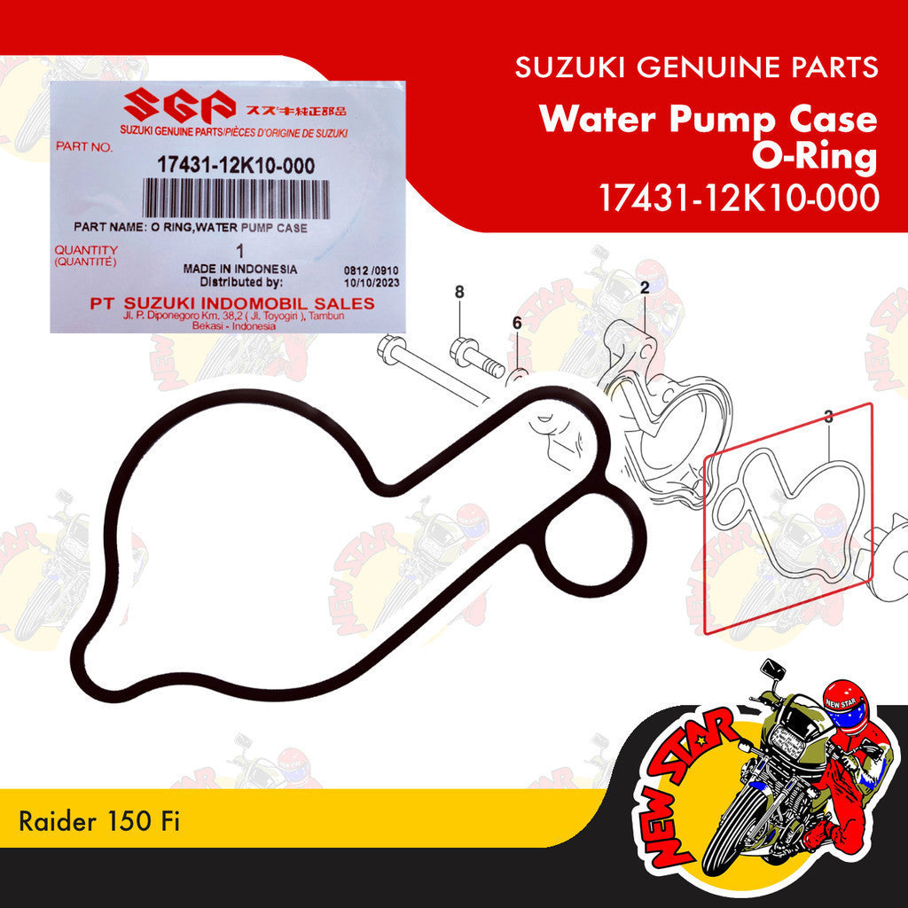 17431-12K10-000 | Water Pump Case O-Ring | Genuine Suzuki parts | Raider 150 Fi