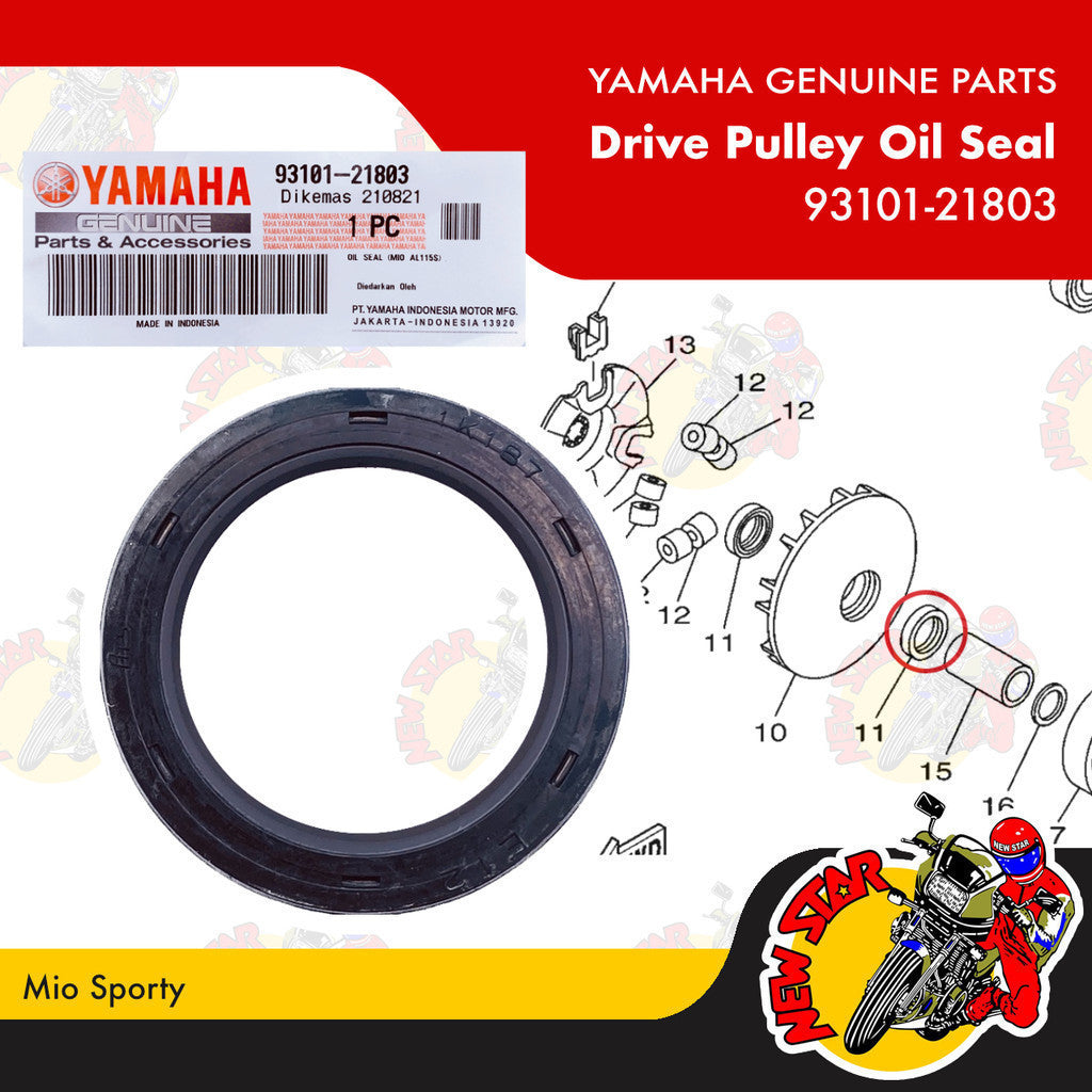 93101-21803 | Drive Pulley Oil Seal | Genuine Yamaha parts | Mio Sporty