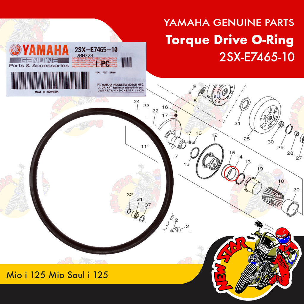 Mio i 125 Mio Soul i 125 Torque Drive Oil Seal & O-Ring Set | Genuine Yamaha parts