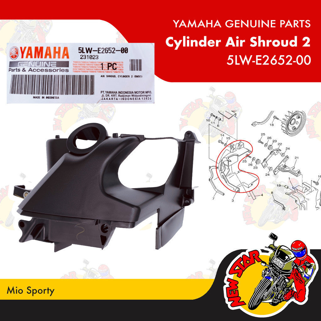 Mio Sporty Cylinder Air Shroud Set | Genuine Yamaha parts