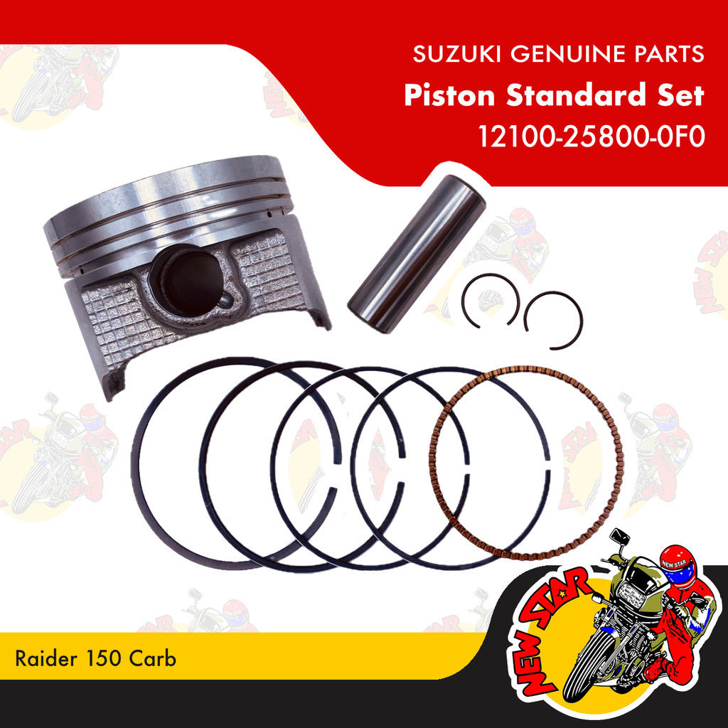 12100-25800-0F0 | Piston Standard Set | Genuine Suzuki parts | Raider 150 Carb