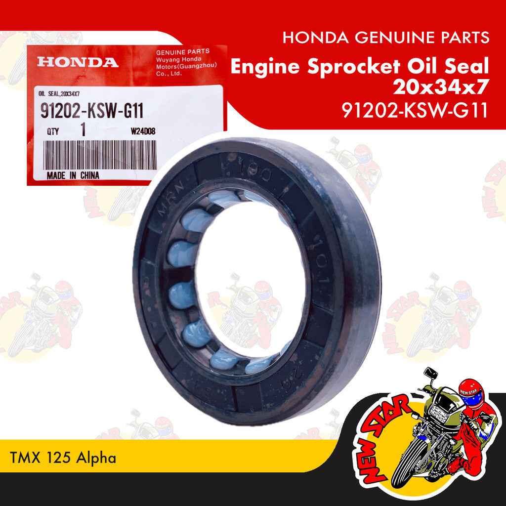 91202-KSW-G11 | Engine Sprocket (Kambyo) Oil Seal 20x34x7 | Genuine Honda parts | TMX 125 Alpha