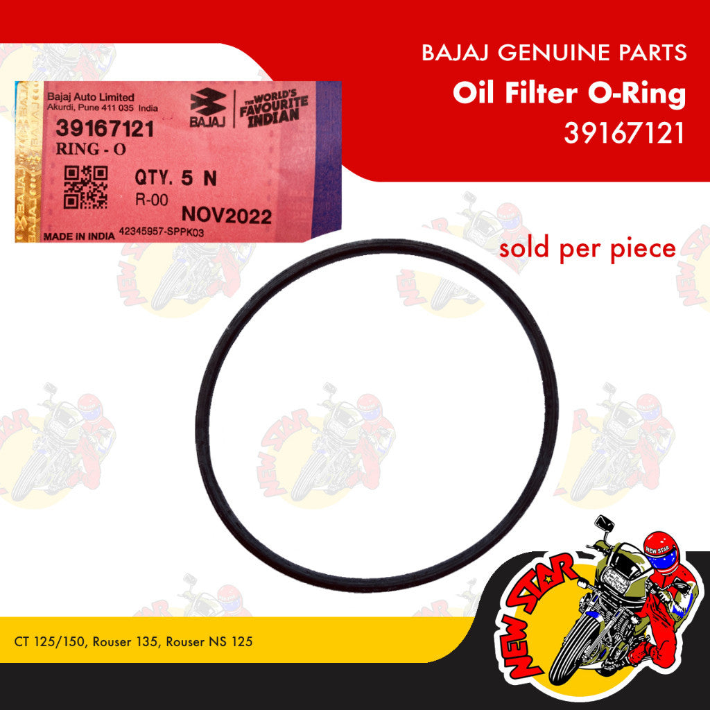 39167121 | Oil Filter O-Ring | Genuine Bajaj parts | CT 125/150 Rouser 135 Rouser NS 125