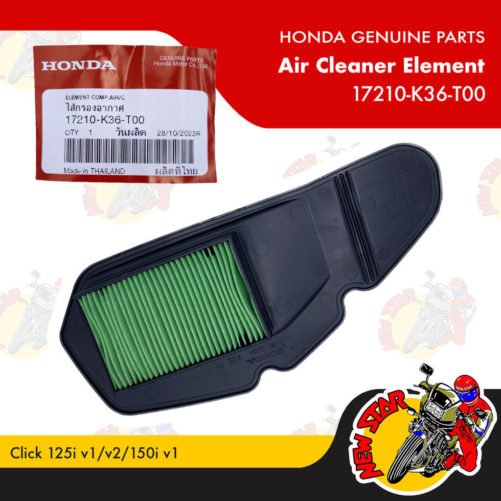 17210-K36-T00 | Air Cleaner Element | Genuine Honda parts | Click 125i v1/v2/150i v1