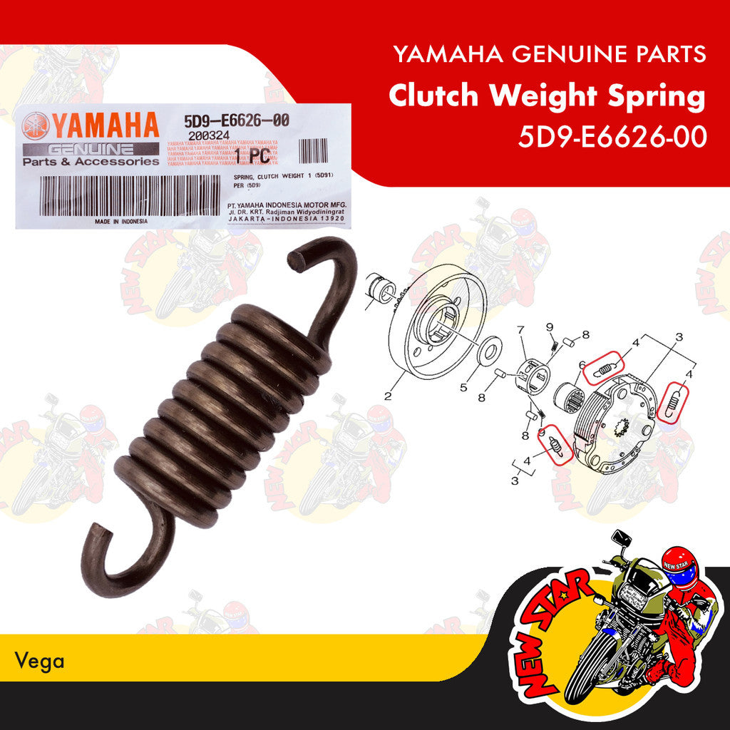 5D9-E6626-00 | Clutch Weight Spring | Genuine Yamaha parts | Vega