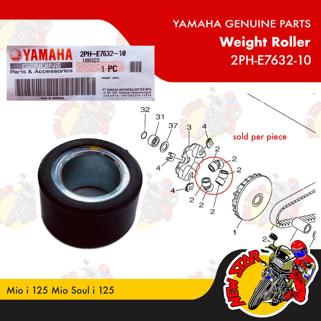 2PH-E7632-10 | Weight Roller | Genuine Yamaha parts | Mio i 125 Mio Soul i 125