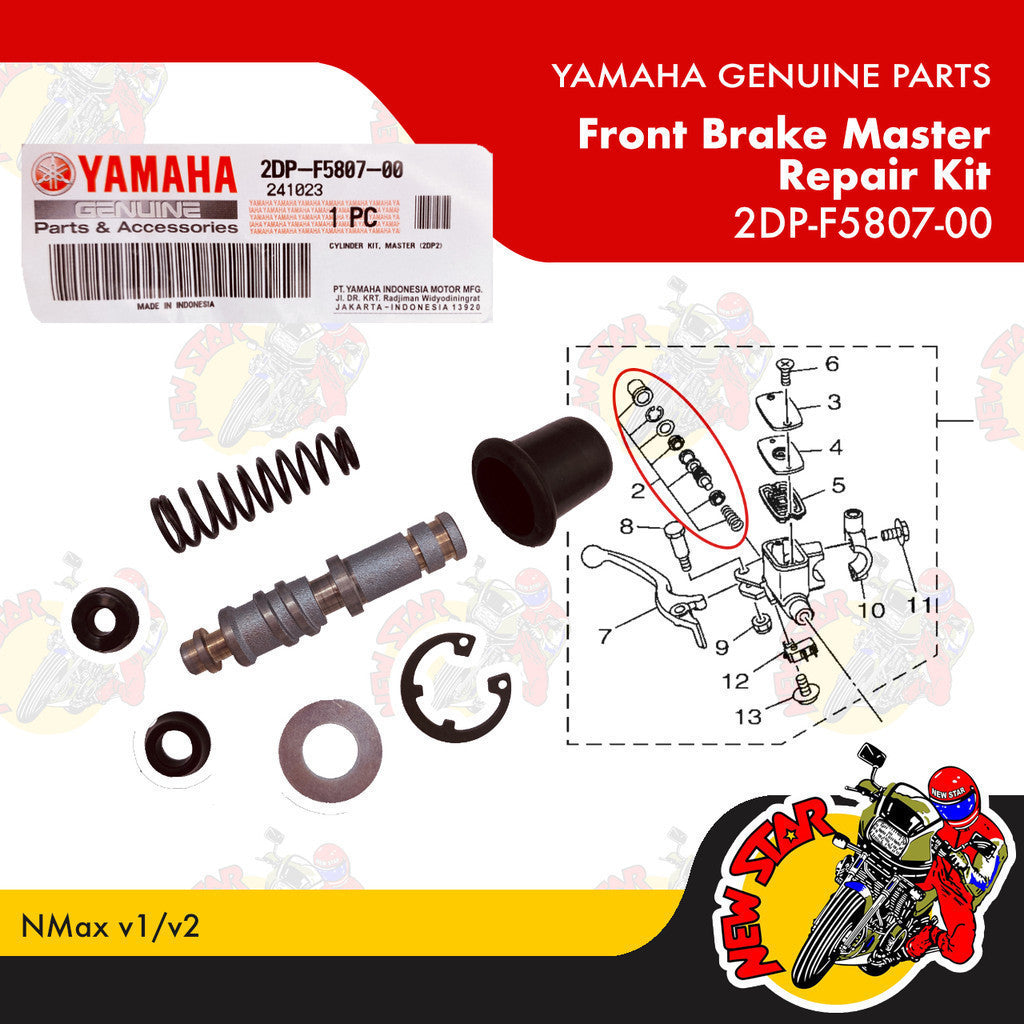 2DP-F5807-00 | Front Brake Master Repair Kit | Genuine Yamaha parts | NMax v1/v2