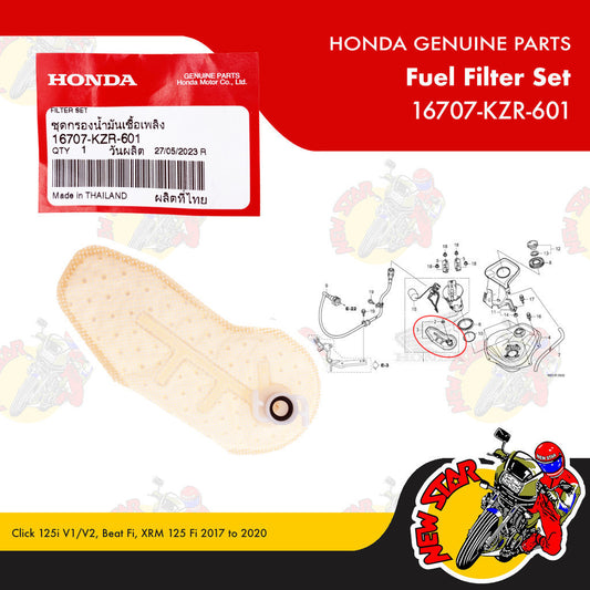 16707-KZR-601 | Fuel Filter Set | Genuine Honda parts | Click 125i v1/v2 Beat Fi