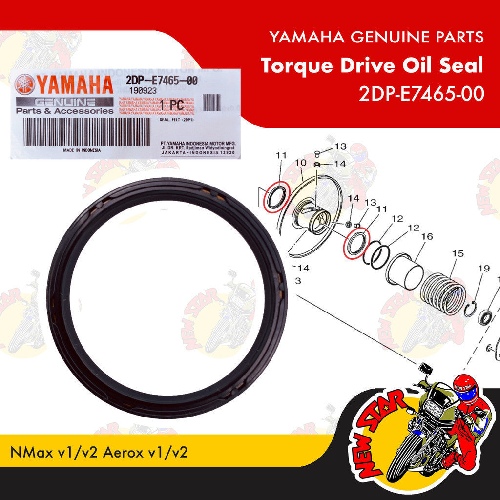 NMax v1/v2 Aerox v1/v2 Torque Drive Oil Seal & O-Ring Set | Genuine Yamaha parts