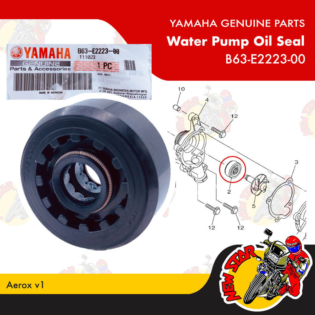 B63-E2223-00 | Water Pump Oil Seal | Genuine Yamaha parts | Aerox v1