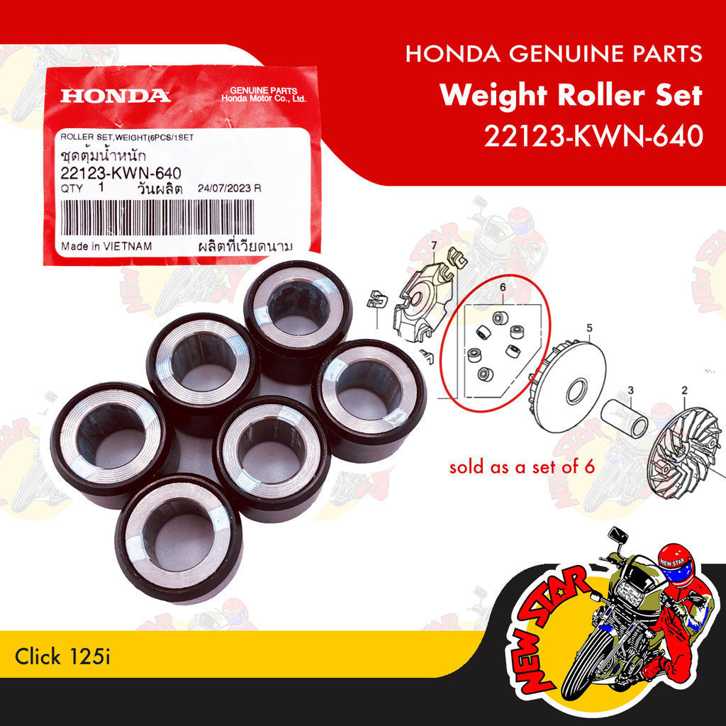 22123-KWN-640 | Weight Roller Set | Genuine Honda parts | Click 125i