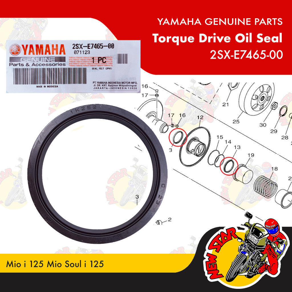 Mio i 125 Mio Soul i 125 Torque Drive Oil Seal & O-Ring Set | Genuine Yamaha parts