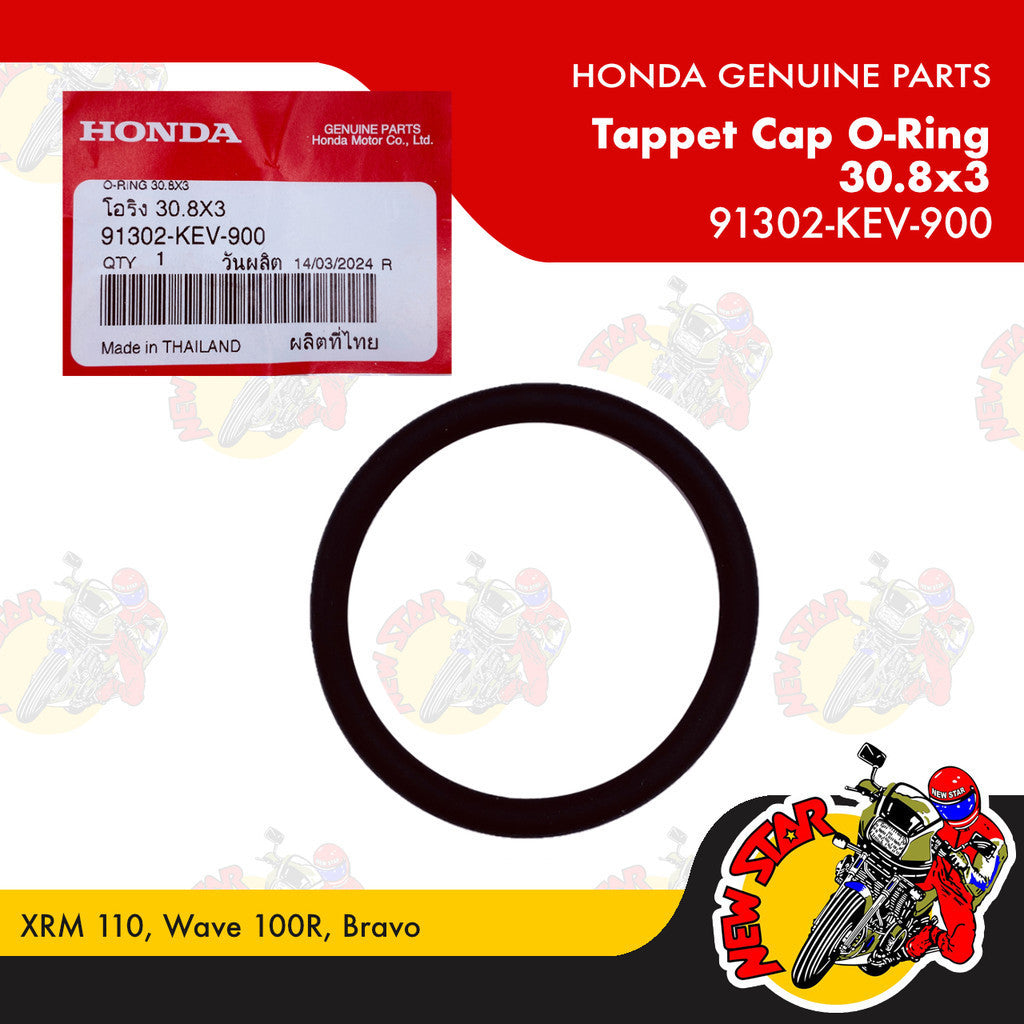 91302-KEV-900 | Tappet Cap O-Ring 30.8x3 | Genuine Honda parts | XRM 110 Wave 100R Bravo