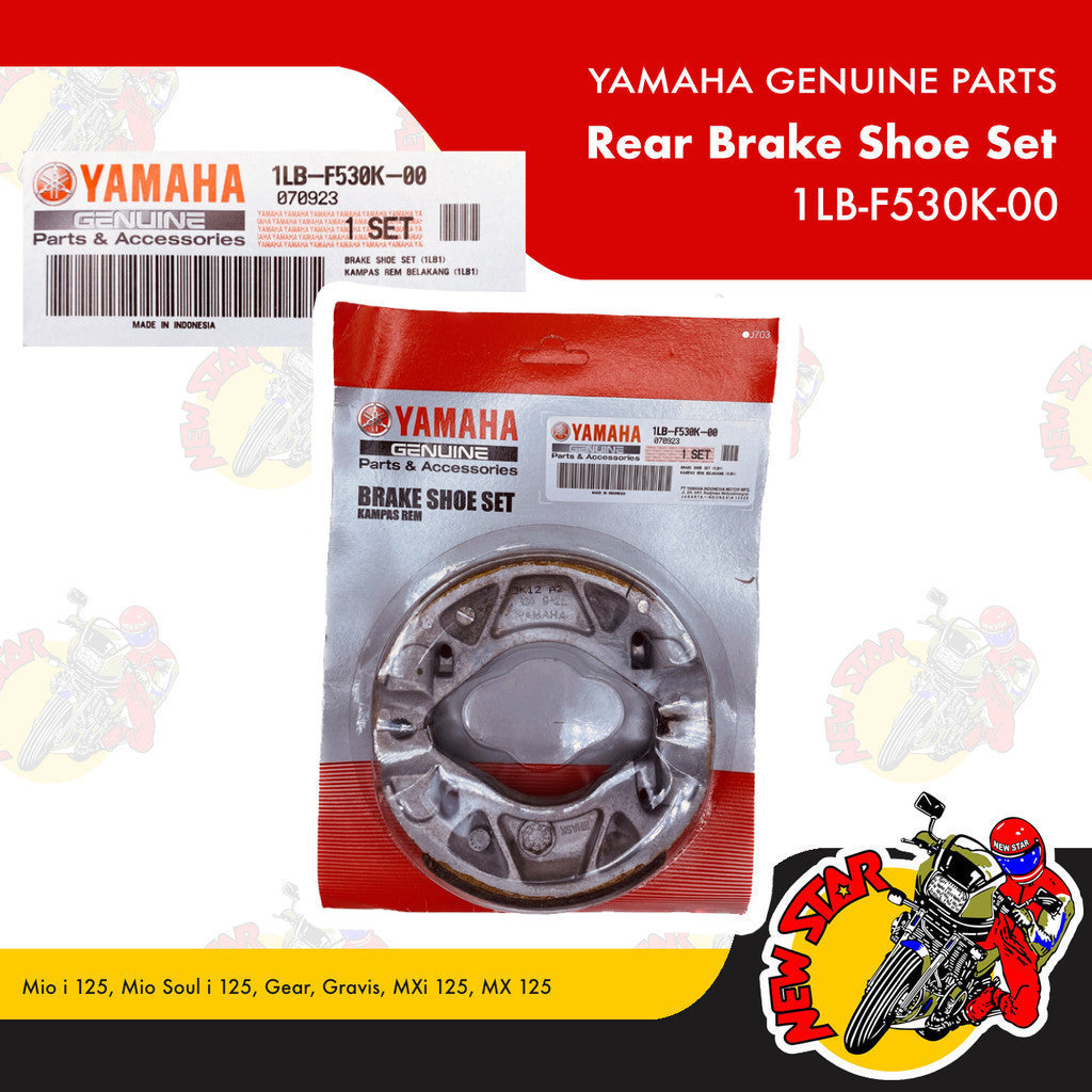 1LB-F530K-00 | Rear Brake Shoe Set | Genuine Yamaha parts | Mio i 125 Mio Soul i 125 Gear Gravis